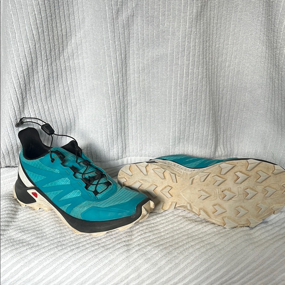 Salomon Supercross GoreTex Black and Teal Hiking Trail Running Shoes